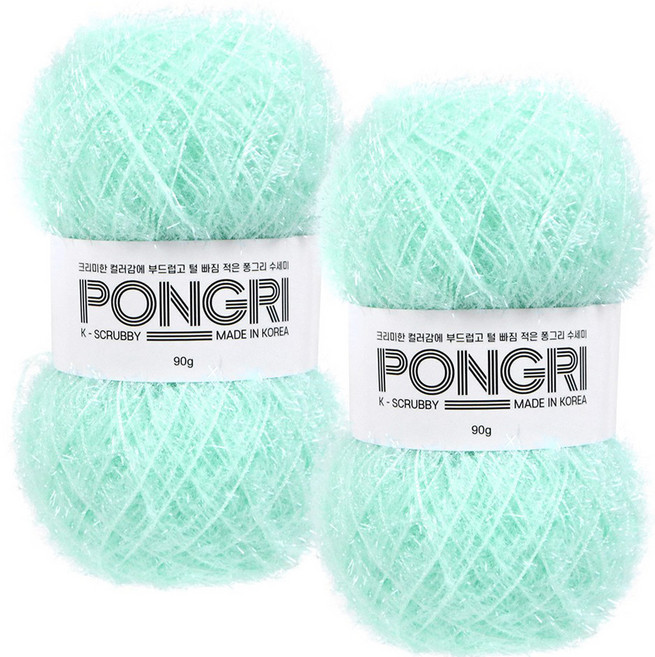털실나라 퐁그리 수세미실, 31 크리미민트, 2개