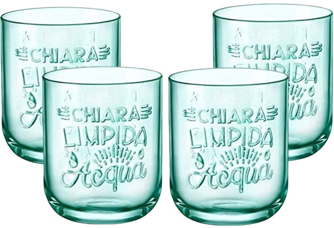보르미올리 그래픽 아쿠아물잔 395ml, 그린, 4개