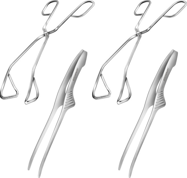 키친아트 베니 스텐 가위형 집게 2p + 스탠드 집게 2p 세트, 2세트