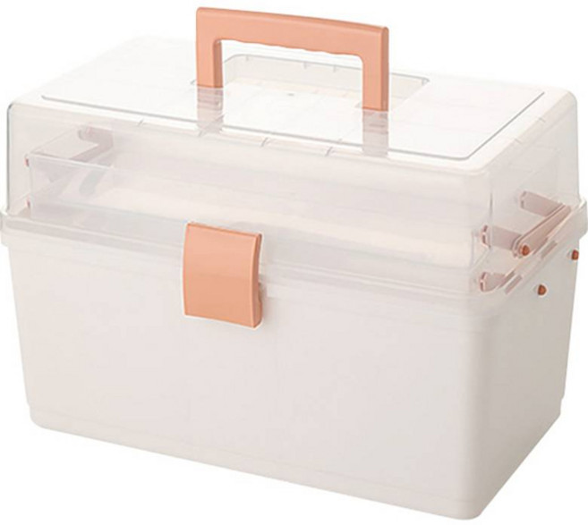 코히모 미술도구 정리함 3단 미술용품 정리 다용도 화구박스 핑크 3W082