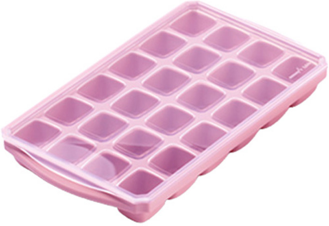 마미스테이블 이물질 안생기는 푸드그레이드 실리콘 얼음트레이 아이스큐브 24구, 베이비핑크, 1개