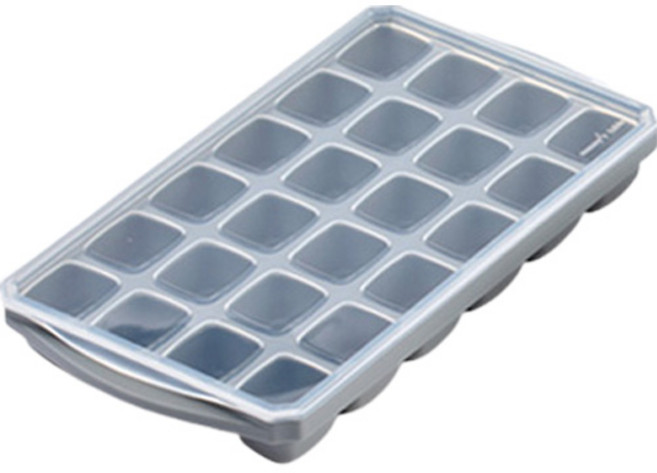 마미스테이블 이물질 안생기는 푸드그레이드 실리콘 얼음트레이 아이스큐브 24구, 라이트그레이, 1개