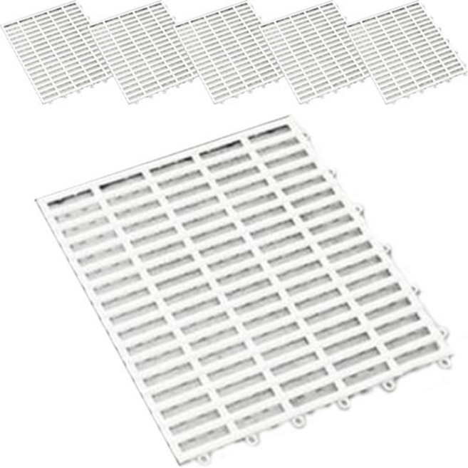 MISSMONE TPE 건식 욕실 화장실 미끄럼방지 바닥 매트, 화이트, 6개