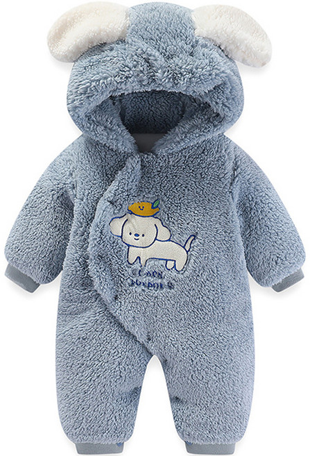 Bebeniz 嬰幼兒動物刺繡防寒全開扣連身衣