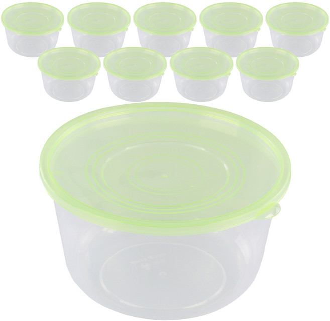 쿡앤락 보관 원형 용기 세트 3200ml, 10개, 몸통 + 뚜껑