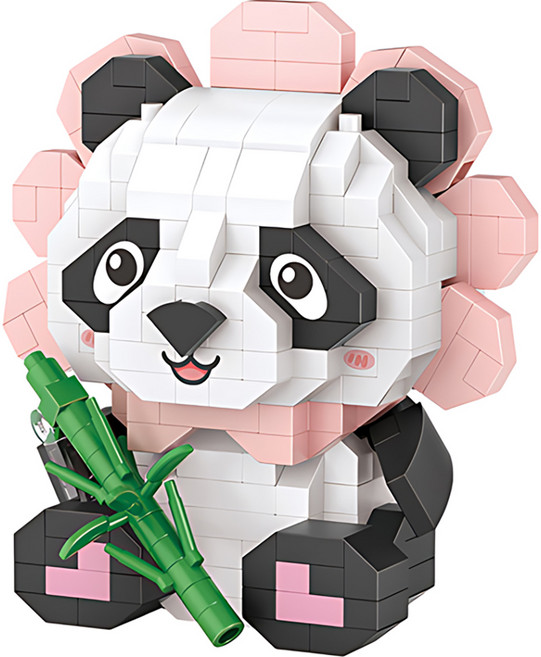 LOZ 나노블럭 소형 03 플라워팬더, 혼합색상, 1개