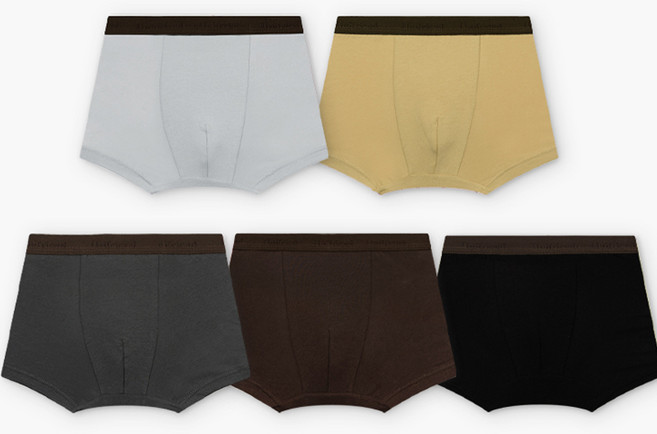 유니프랜드 주니어 남아용 무지 학생 사각팬티 5종 세트