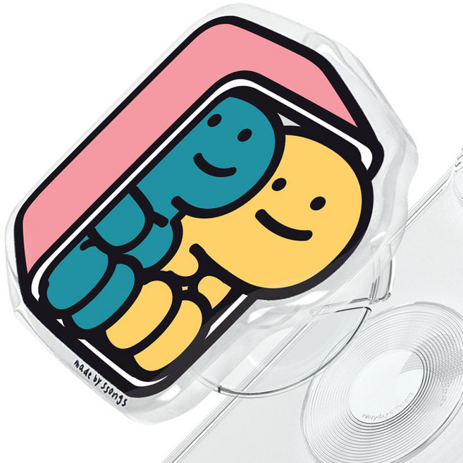 쏭스디자인 탈부착 아크릴 휴대폰 체인지톡, 꼼지락 커플 냉장고, 1개