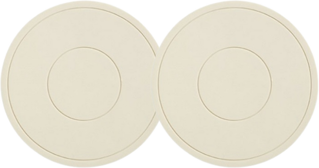씨오브비 두꺼운 실리콘 원형 냄비받침 코스터, 오프화이트, 2개