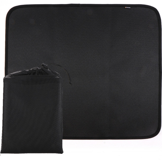 브리즈문 캠핑 화로대 세이프 매트 L + 보관 파우치 세트, 블랙, 1세트