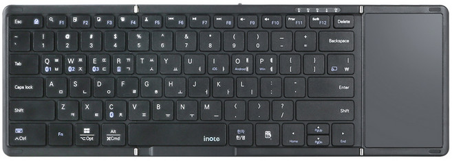 아이노트 터치패드 블루투스 무선 접이식 키보드, 블랙, X-FOLDING XK905B, 제조사축