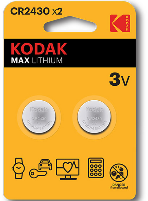 코닥 MAX CR2430 3V 리튬 코인 건전지, 2개입, 1개