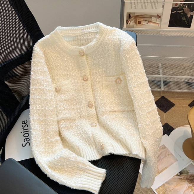 Paperments 女款休閒復古鈕扣針織開襟衫外套 07167