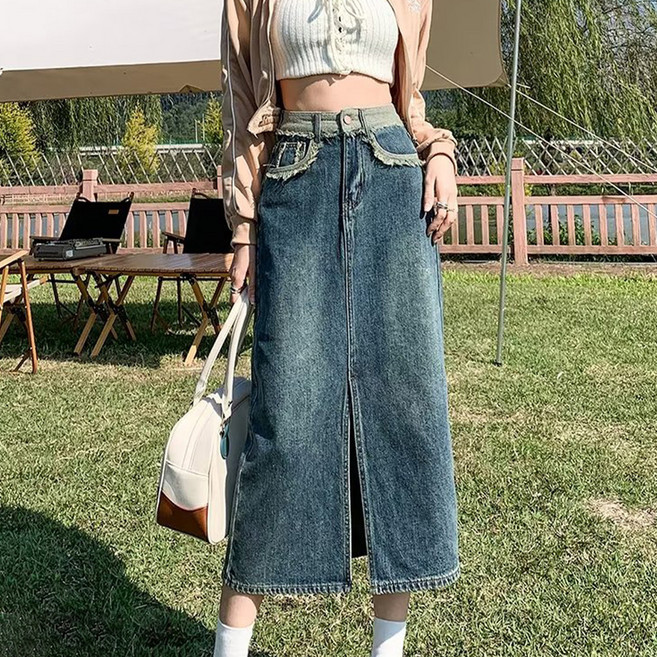 메이첼 프런트 슬릿 하이웨스트 롱 스커트 03734