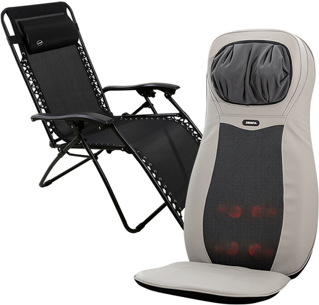 제스파 리얼맥스업 등허리 마사지기 ZP743 + 인클라우드 의자 ZP798 세트, ZP743(마사지기), ZP798(의자), 혼합색상