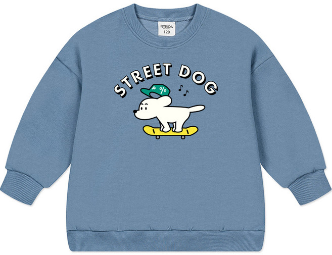 뉴욕꼬맹이 아동용 STREET DOG 오버핏 맨투맨 W098