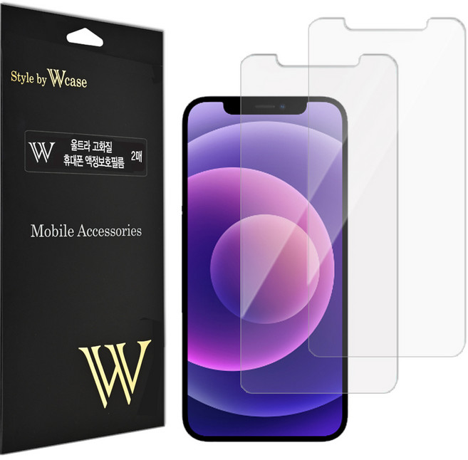 더블유케이스 울트라 고화질 휴대폰 액정보호필름 2p 세트, 1개