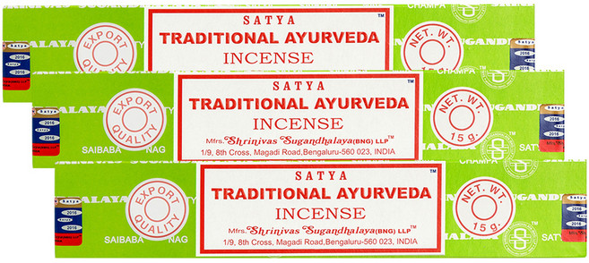 사티아 인센스 스틱 15g x 3p, 트래디셔널 아유르베다