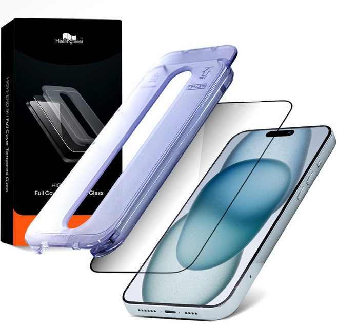 힐링쉴드 하이엔드 풀커버 강화유리 휴대폰 액정보호필름 세트, 1세트