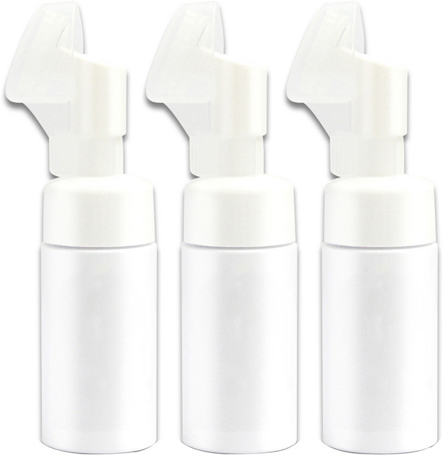 실리콘 브러쉬 거품 펌프 용기 100ml, 화이트, 3개