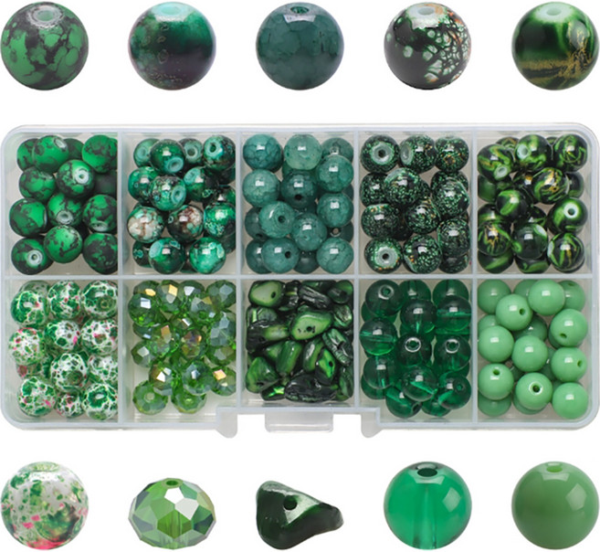 알로데 마블링 구슬 비즈 DIY 키트 200p, 딥그린, 1세트