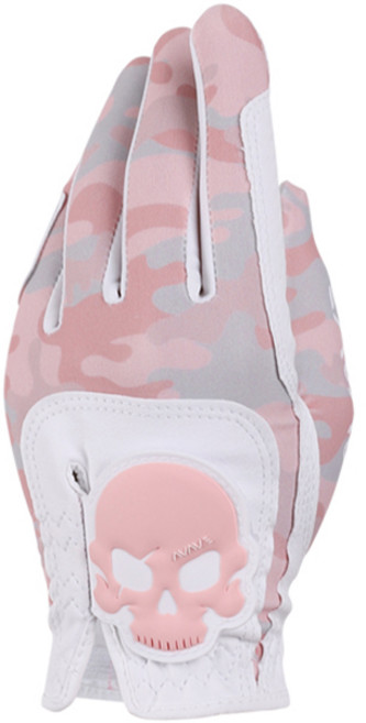 어베이브 여성용 스컬 논슬립 골프장갑 왼손착용, 핑크카모, 1개