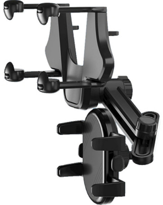 316하우스 차량용 360도 회전확장 룸 미러 핸드폰 거치대 5세대 하이브리드, 1개, 블랙