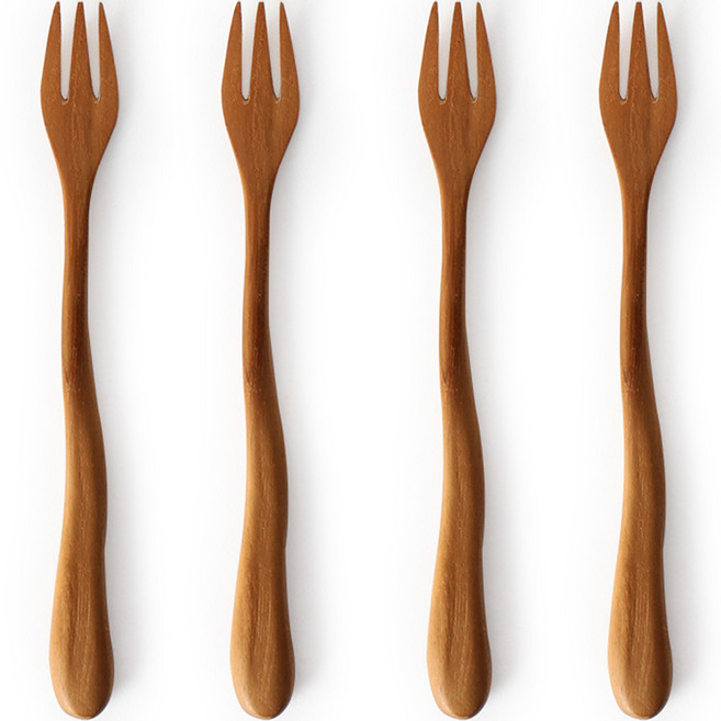 나무공방 티크우드 통원목 티포크, 4개, 단품