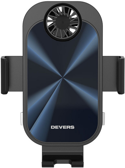디버스 프리즘 스틸 냉각 쿨러 15W 차량용 무선충전거치대, 블랙, DVS-PSQ360W-BK