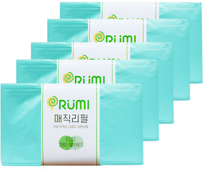 오루미 매직리필 에코 280 시리즈 기저귀쓰레기봉투, 5개, 960ml