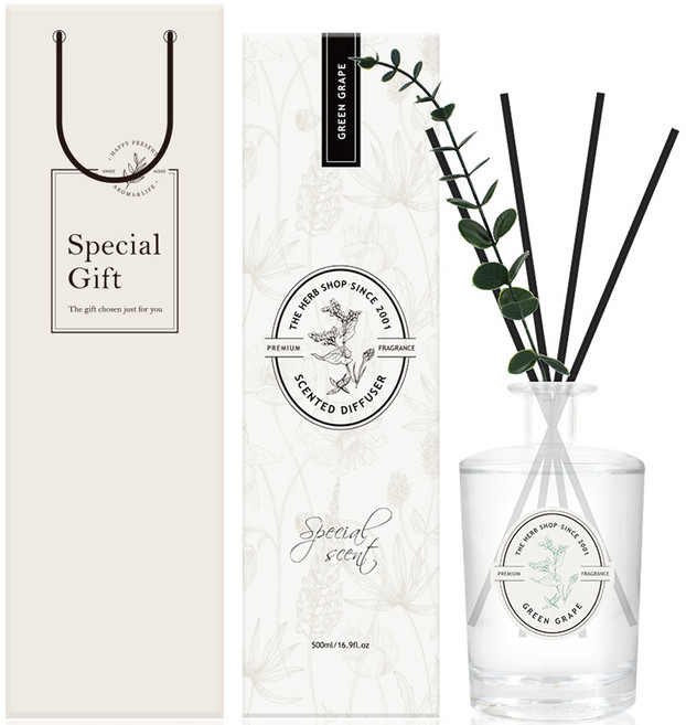 더허브샵 센티드 디퓨저 500ml + 쇼핑백, 청포도, 1개