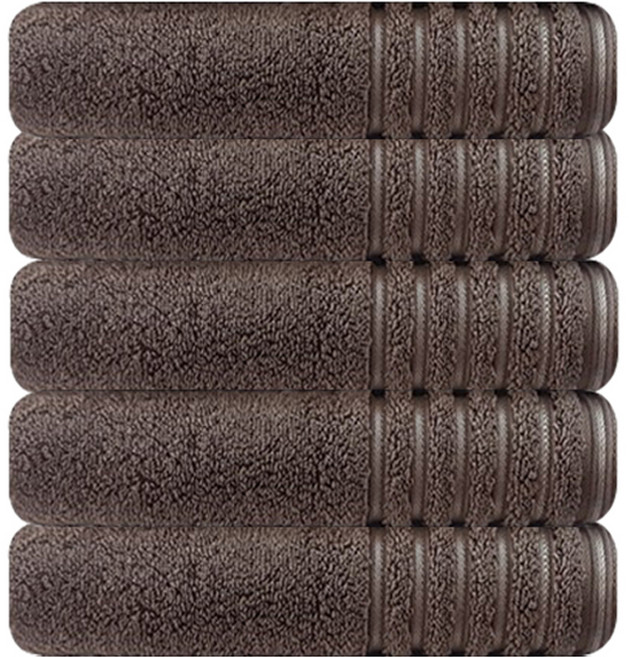 송월타월 호텔컬렉션 테스 수건 190g 30수 코마사, 초코브라운, 5개