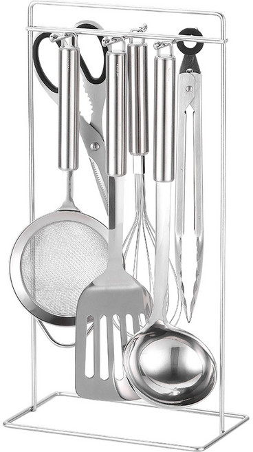 무디타 304 스텐 조리도구 7종 세트, 조리도구 6종 + 거치대, 1세트