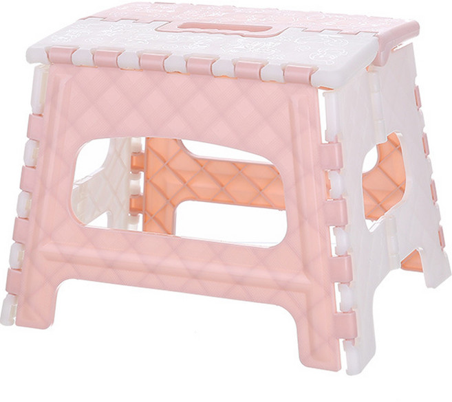 마미편해 휴대형 접이식 스텝스툴 간이의자 2개, 파스텔핑크
