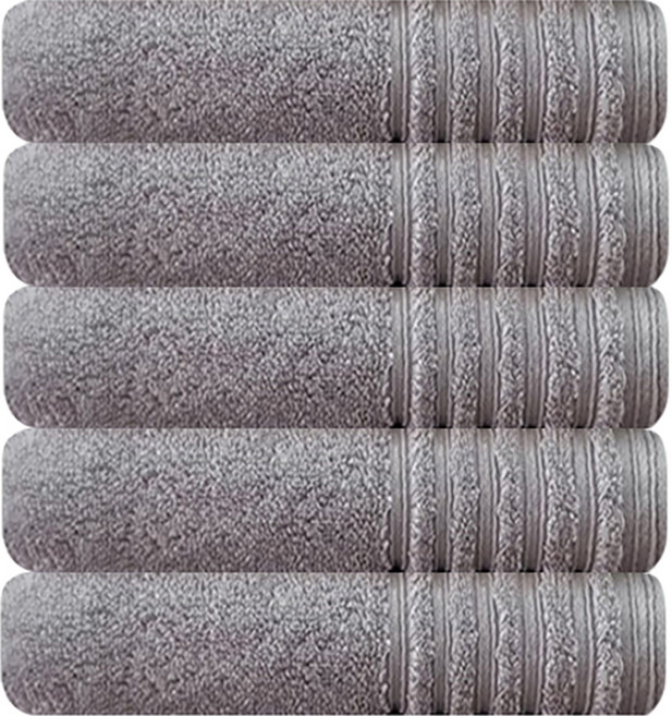 호텔컬렉션 타올 HC 테스 호텔 수건 190g 30수 코마사, 라이트그레이, 5개