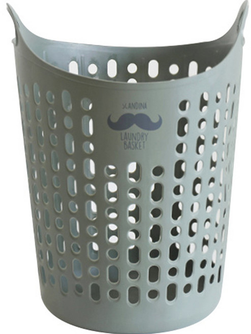 샤바스 스칸디나 국내산 트임형 세탁바구니 수염, 카키그레이