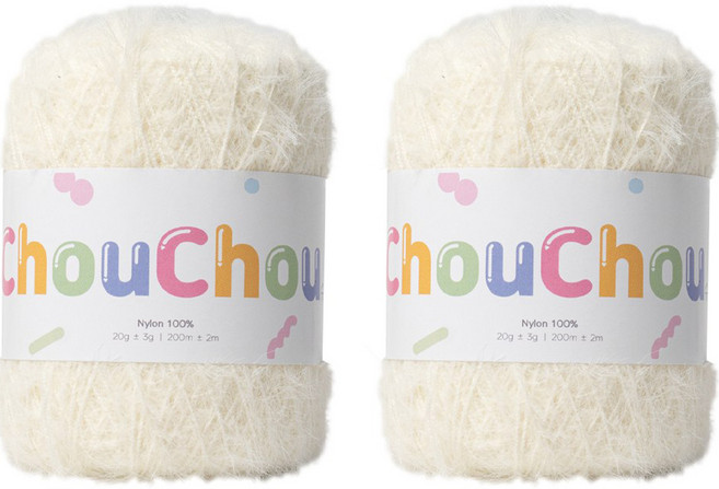 yarna 날개사 슈슈 뜨개실 20g, 222 아이보리, 2개