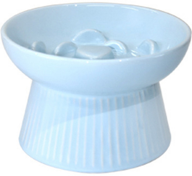 파스텔펫 반려동물 하트 급체방지 식기, 블루, 1개