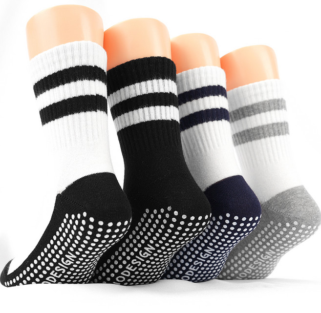 노디자인 아동용 미끄럼 방지 패드 키즈카페 필라테스 요가 양말 4켤레 세트