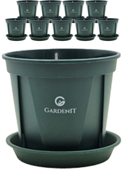 가든잇 오리지널 슬릿분 + 받침 세트, 딥그린, 10개