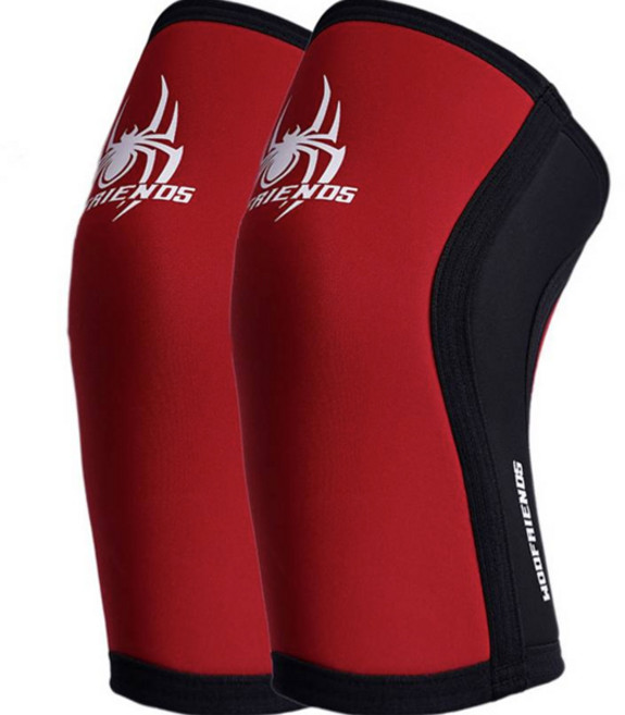 와드프렌즈 크로스핏 선수용 무릎 보호대 7mm, 2개, Red