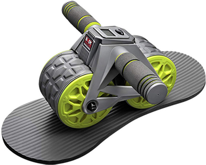 바디스컬쳐 엑서사이즈 파워 AB 휠 + 무릎 패드 세트, BDCR-BB714C, 그레이 + 그린