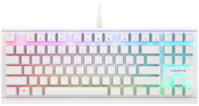 CHERRY 機械式有線無數字鍵盤, WHITE, MX 1.1 RGB TKL (紅軸), 紅軸