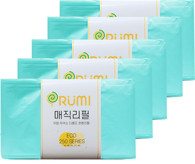 오루미 매직리필 에코 250 시리즈 기저귀쓰레기봉투, 5개, 1610ml