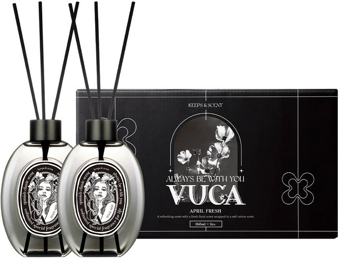 뷰카 센트 클래식 대용량 디퓨저 선물세트, 에이프릴프레쉬, 260ml, 2개