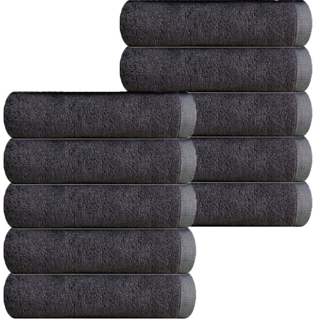송월타월 타올 크루아상 세면타월 180g 뱀부얀, 다크그레이, 10개