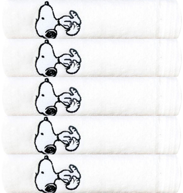 송월타월 스누피 미유 수건 140g 30수 면사, 화이트, 5개