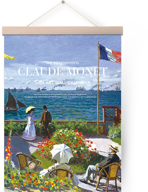 2024년 클로드 모네 명화 벽걸이 달력 A3 + 행잉우드, 아르누보