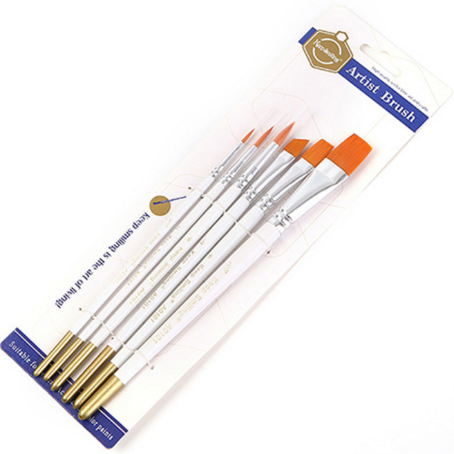 킵스마일링 아크릴 유화 브러쉬 6종 세트 화이트 3W020, 1세트