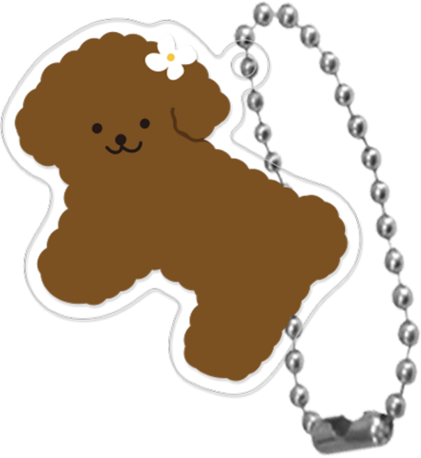 코쿼드 9C9C 아크릴 키링 애니멀 9C, 11.초코푸들, 1개